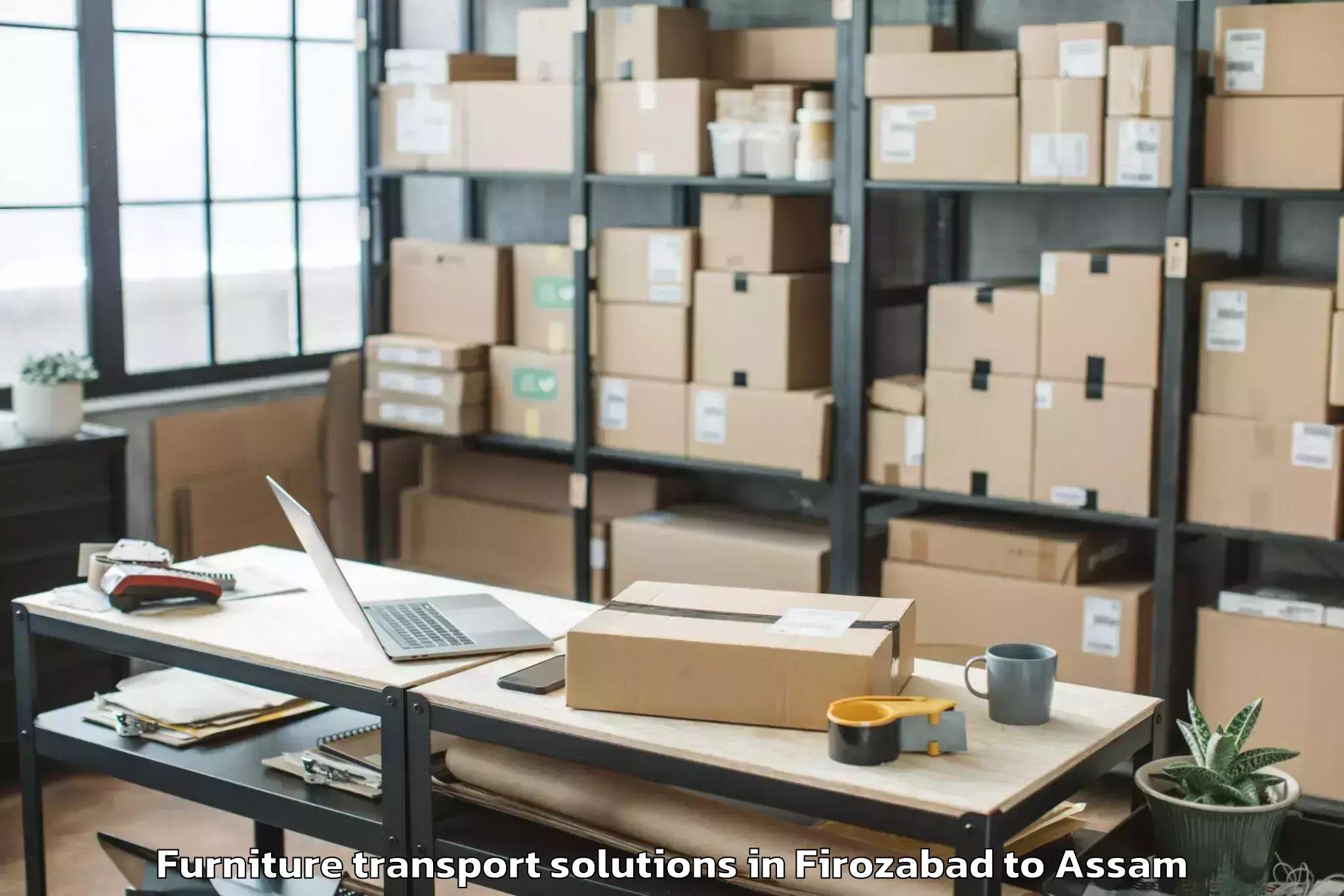 Hassle-Free Firozabad to Samaguri Furniture Transport Solutions